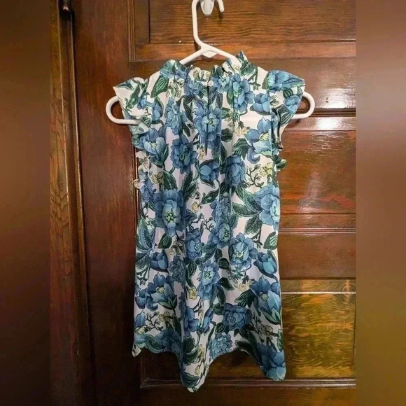 Loft Floral Ruffle Shell Sz: XS - Picture 3 of 6